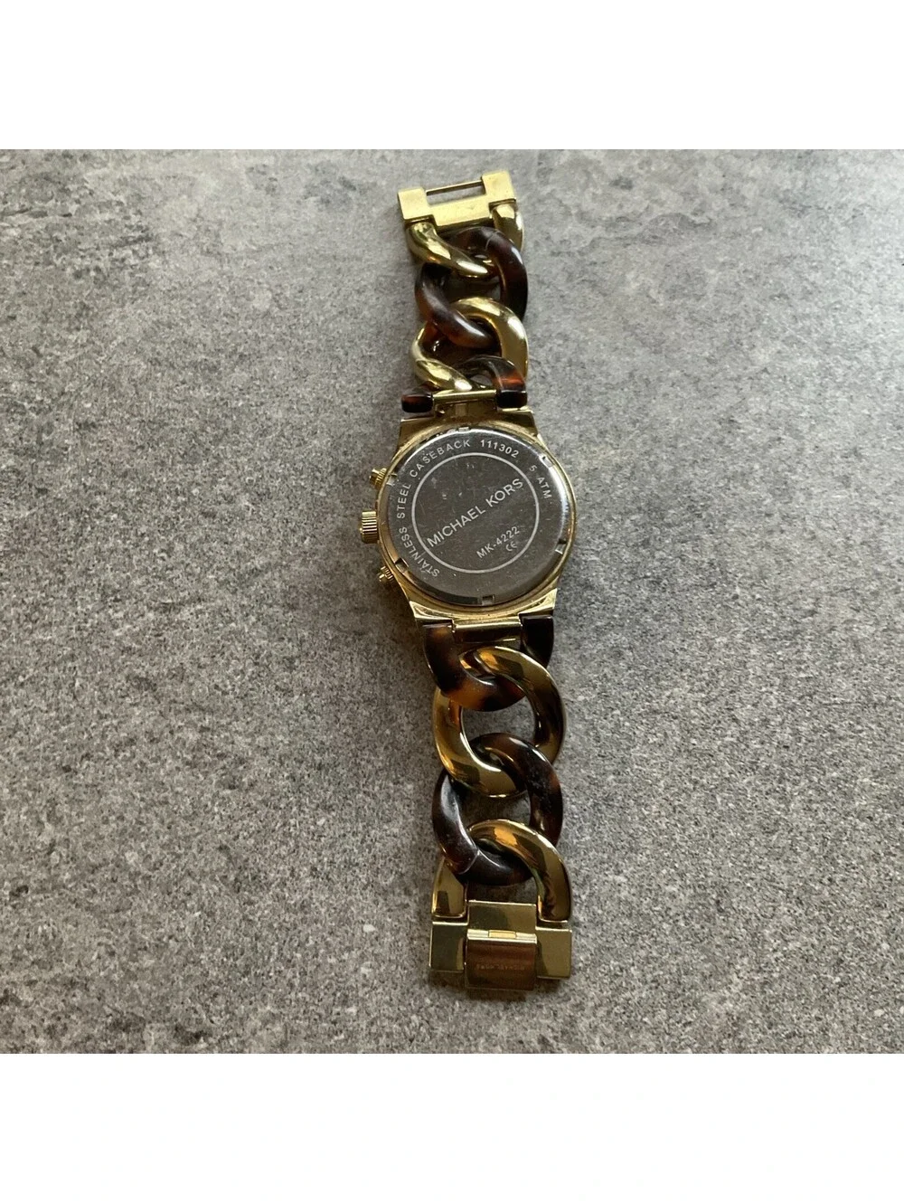 Michael Kors MK-4222 Womens Watch 36mm Gold Tone Chronograph New Battery A5